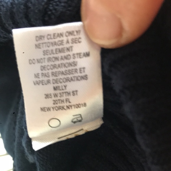 Milly Navy Sweater with Fringe Sz M - Picture 6 of 6